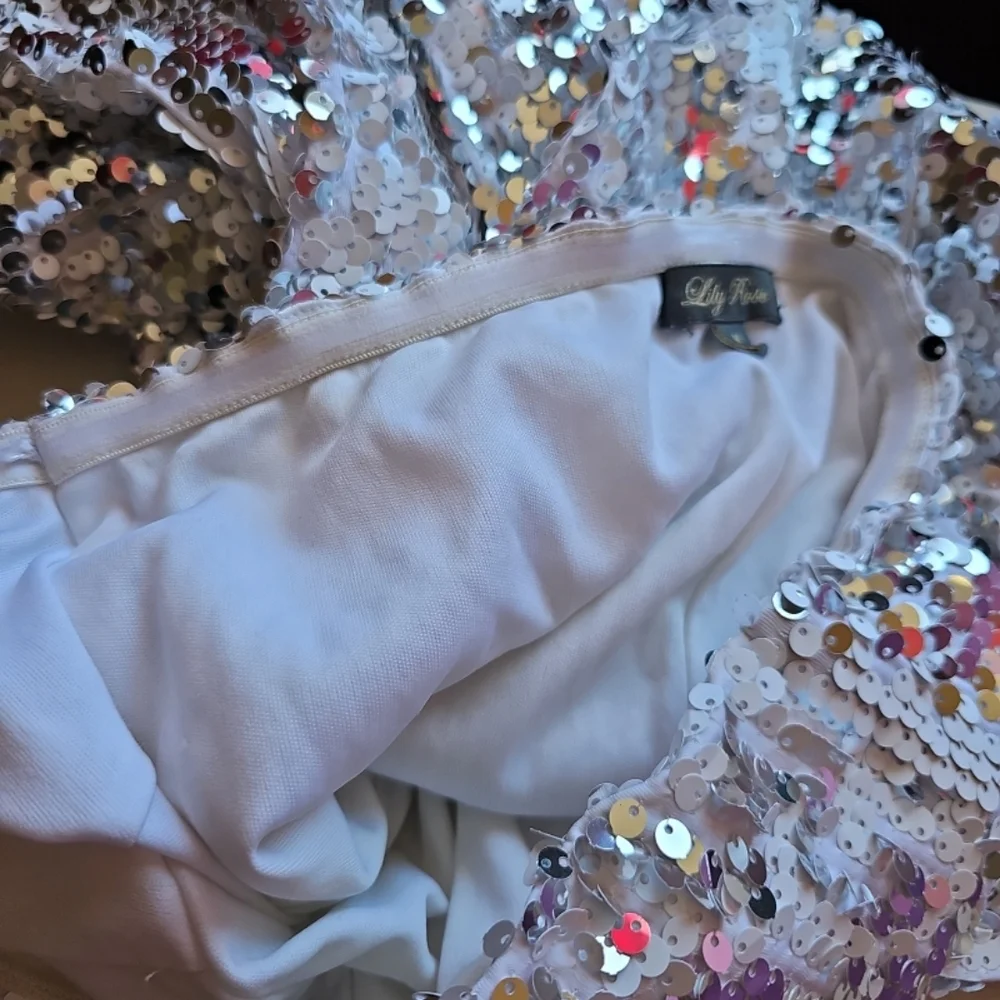 Lilly Pulitzer Silver Sequin Strapless Dress - Picture 5 of 5